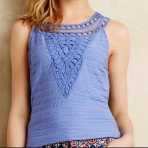 Anthropologie Postmark Aicha crochet embroidered tank purple lilac size M